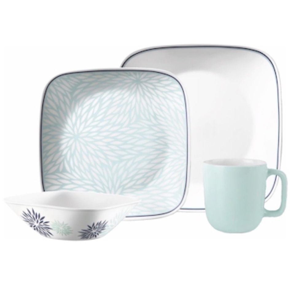 NEW in box Corelle Square Dahlia 16 piece Dinnerwear (discontinued pattern)